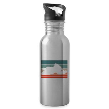 Retro I Can't I Have Plans On The Snowmobile - Water bottle with straw - silver - Right