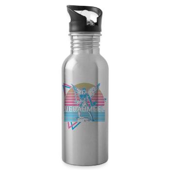 Jerahmeel Saint Jerahmeel Archangel Retro - Water bottle with straw - silver - Right