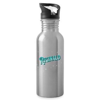 Reginald Nom Personnalisé - Gourde avec paille intégrée - argent clair - Droite