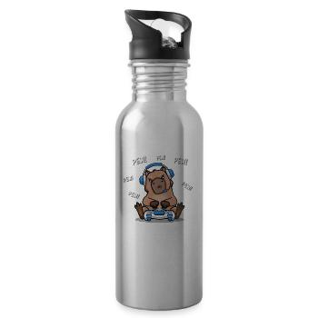 Capybara - Gourde avec paille intégrée - argent clair - Droite