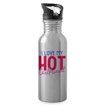 J’aime ma petite amie sexy - Gourde avec paille intégrée - argent clair - Droite