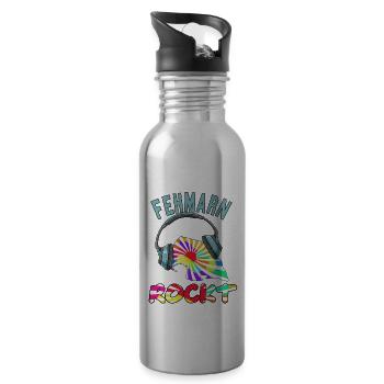 Fehmarn Rockt - Trinkflasche mit integriertem Trinkhalm - Lightsilver - Rechts