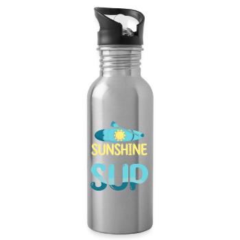 Tout ce dont j’ai besoin, c’est de soleil et de mon SUP Stand-up Paddle - Gourde avec paille intégrée - argent clair - Droite
