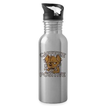 I don't like morning people caffeine positive - Water bottle with straw - silver - Right