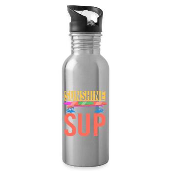 Tout ce dont j’ai besoin, c’est de soleil et de mon SUP Stand-up Paddle - Gourde avec paille intégrée - argent clair - Droite