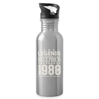 Legends Are Born In December 1980.Gift anniversary - Gourde avec paille intégrée - argent clair - Droite