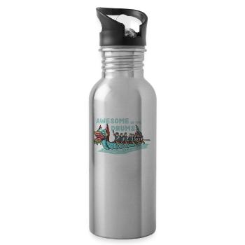 Drachenboot Paddelboot Japan japanisches Rudern - Trinkflasche mit integriertem Trinkhalm - Lightsilver - Rechts