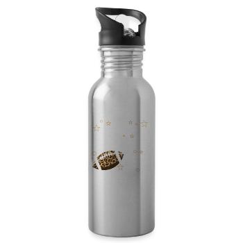 American Football Mama Fan Support Footballmom - Trinkflasche mit integriertem Trinkhalm - Lightsilver - Rechts