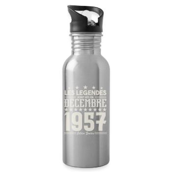 Les Légendes Sont Nés En Décembre 1957, Cadeau. - Gourde avec paille intégrée - argent clair - Droite