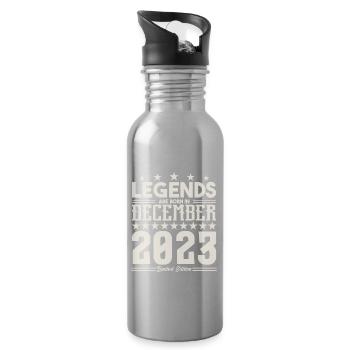 Legenden werden im Dezember 2023 geboren.Geschenkjubiläum - Trinkflasche mit integriertem Trinkhalm - Lightsilver - Rechts