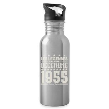 Les Légendes Sont Nés En Décembre 1955, Cadeau. - Gourde avec paille intégrée - argent clair - Droite