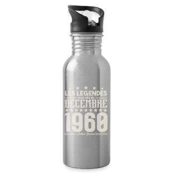Les Légendes Sont Nés En Décembre 1960, Cadeau. - Gourde avec paille intégrée - argent clair - Droite