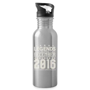 Legends Are Born In December 2016.Gift anniversary - Water bottle with straw - silver - Right