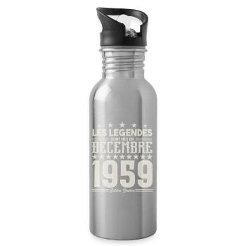 Les Légendes Sont Nés En Décembre 1959, Cadeau. - Gourde avec paille intégrée - argent clair - Droite