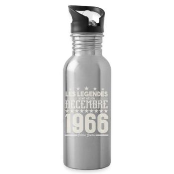 Les Légendes Sont Nés En Décembre 1966, Cadeau. - Gourde avec paille intégrée - argent clair - Droite