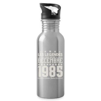 Les Légendes Sont Nés En Décembre 1985, Cadeau. - Gourde avec paille intégrée - argent clair - Droite