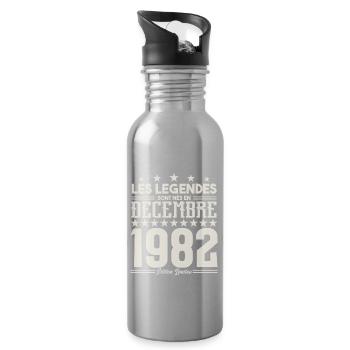 Les Légendes Sont Nés En Décembre 1982, Cadeau. - Gourde avec paille intégrée - argent clair - Droite