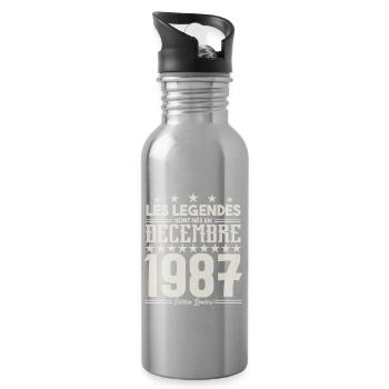 Les Légendes Sont Nés En Décembre 1987, Cadeau. - Gourde avec paille intégrée - argent clair - Droite