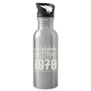 Les Légendes Sont Nés En Décembre 1970, Cadeau. - Gourde avec paille intégrée - argent clair - Droite