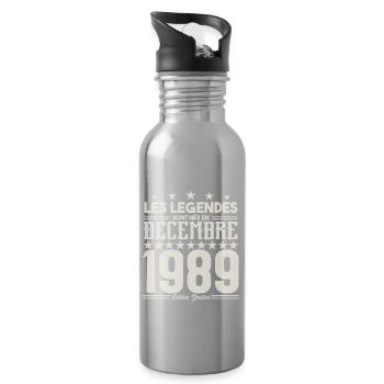 Les Légendes Sont Nés En Décembre 1989, Cadeau. - Gourde avec paille intégrée - argent clair - Droite