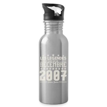 Les Légendes Sont Nés En Décembre 2007, Cadeau. - Gourde avec paille intégrée - argent clair - Droite