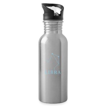 Star constellation Zodiac sign Libra - Water bottle with straw - silver - Right