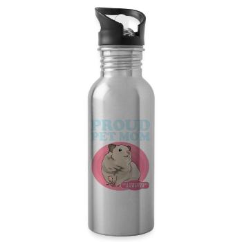 Hamster Maman Nain Hamster Golden Hamster Cadeau - Gourde avec paille intégrée - argent clair - Droite