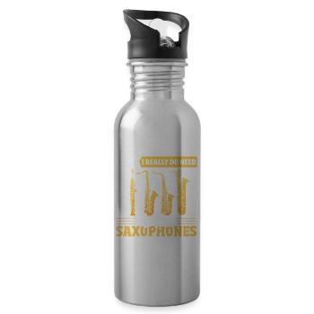 Saxophone Saxophones Jazz Player Marching Band Sym - Trinkflasche mit integriertem Trinkhalm - Lightsilver - Rechts