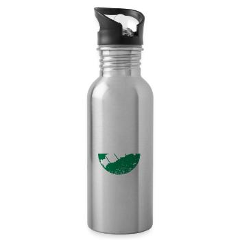 Ein Sachse muss tun - Trinkflasche mit integriertem Trinkhalm - Lightsilver - Rechts