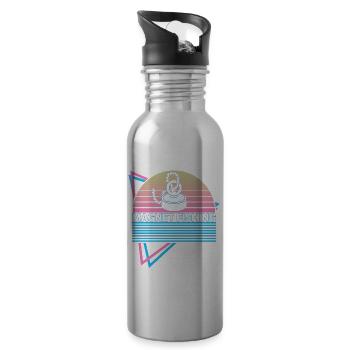 Magnet Angeln Retro - Trinkflasche mit integriertem Trinkhalm - Lightsilver - Rechts