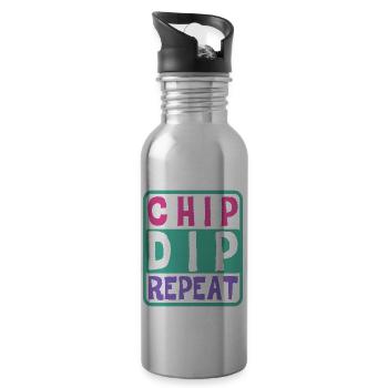 Chip Dip Repeat 7 - Water bottle with straw - silver - Right