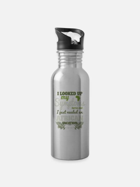 ich muss nach Afrika - Trinkflasche mit integriertem Trinkhalm - Lightsilver