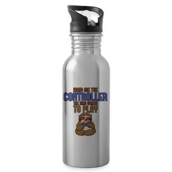 Hand Me The Controller, The King Wants To Play 2 - Water bottle with straw - silver - Right