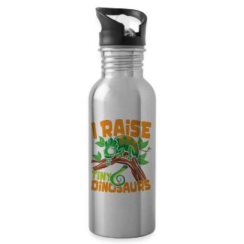 I Raise Tiny Dinosaurs für Reptilienhalter - Trinkflasche mit integriertem Trinkhalm - Lightsilver - Rechts