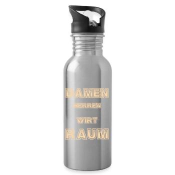 Machen Sie Platz Der Wirt Betritt Den Raum - Trinkflasche mit integriertem Trinkhalm - Lightsilver - Rechts