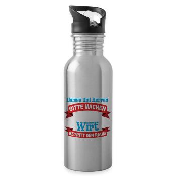 Machen Sie Platz Der Wirt Betritt Den Raum - Trinkflasche mit integriertem Trinkhalm - Lightsilver - Rechts
