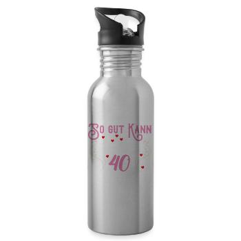 So Gut Kann Man Mit 40 Aussehen Runder Geburtstag - Trinkflasche mit integriertem Trinkhalm - Lightsilver - Rechts