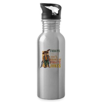 Amputation Bein Protese Cyborg Unfall Arm - Trinkflasche mit integriertem Trinkhalm - Lightsilver - Rechts