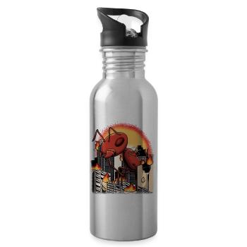 Fire ant Red ant - Water bottle with straw - silver - Right
