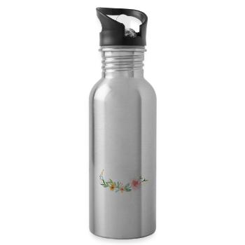 Enseignante Maman Fête des mères J’ai deux titres Enseignement - Gourde avec paille intégrée - argent clair - Droite