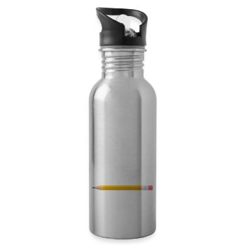 Lunch Lady Muttertag Ich habe zwei Titel: Mama und - Trinkflasche mit integriertem Trinkhalm - Lightsilver - Rechts