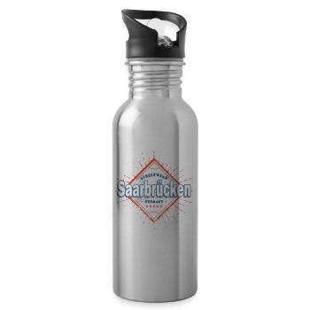 Sarrebruck Allemagne Ville Skyline Home Love - Gourde avec paille intégrée - argent clair - Droite
