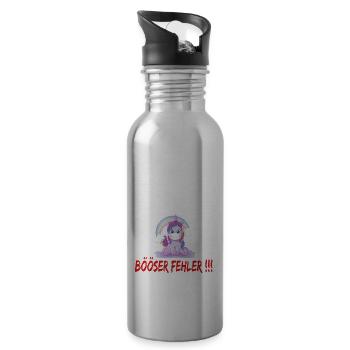 Du Denkst Ich Bin Klein Lieb Und Nett Böser Fehler - Trinkflasche mit integriertem Trinkhalm - Lightsilver - Rechts