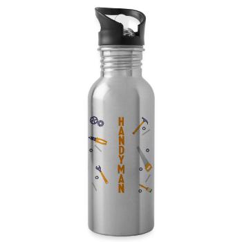 Mechanic Electrician Landscape Gardener - - Water bottle with straw - silver - Right