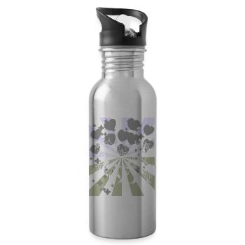 Wildpferde Pferd Pony Pferde Pferdenarr Reiterin - Trinkflasche mit integriertem Trinkhalm - Lightsilver - Rechts