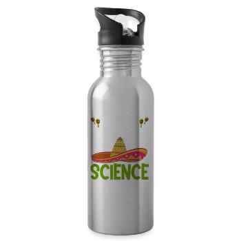 Cinco de Mayo Nacho Average Science Lover Mexikani - Water bottle with straw - silver - Right