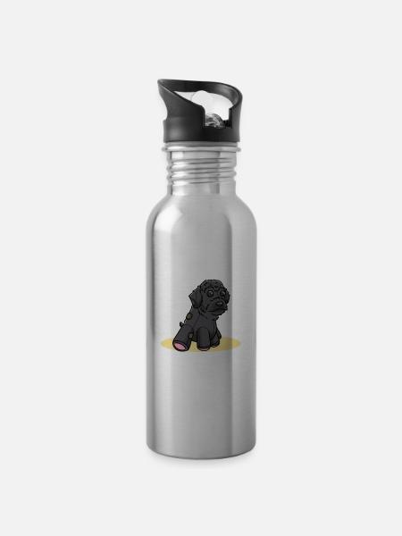 Schnoodle Hund - Trinkflasche mit integriertem Trinkhalm -