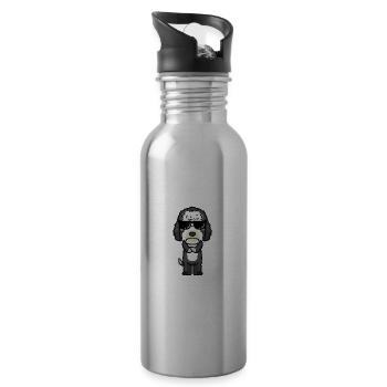 Stolze Sheepadoodle Oma - Trinkflasche mit integriertem Trinkhalm - Lightsilver - Rechts