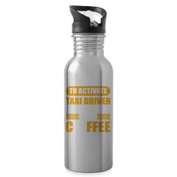 Pour activer les superpouvoirs des chauffeurs de taxi Verser du café - Gourde avec paille intégrée - argent clair - Droite