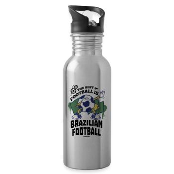 Brasilien - Trinkflasche mit integriertem Trinkhalm - Lightsilver - Rechts